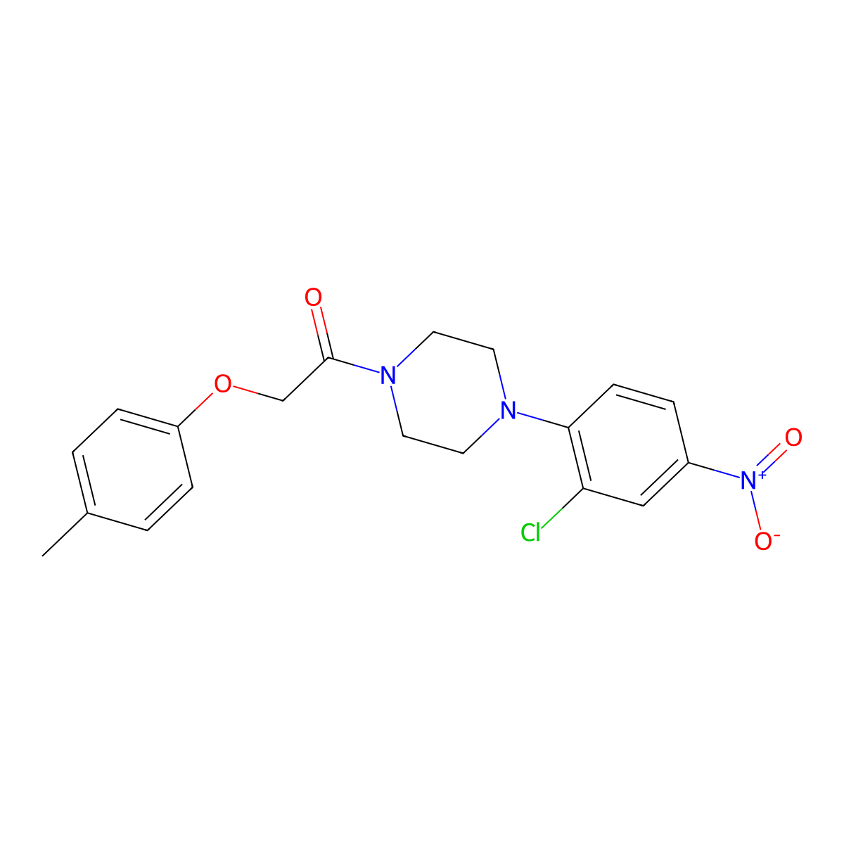 1-[4-(2-Chloro-4-nitrophenyl)piperazin-1-yl]-2-(4-methylphenoxy)ethanone molecular structure, CAS 332859-97-9