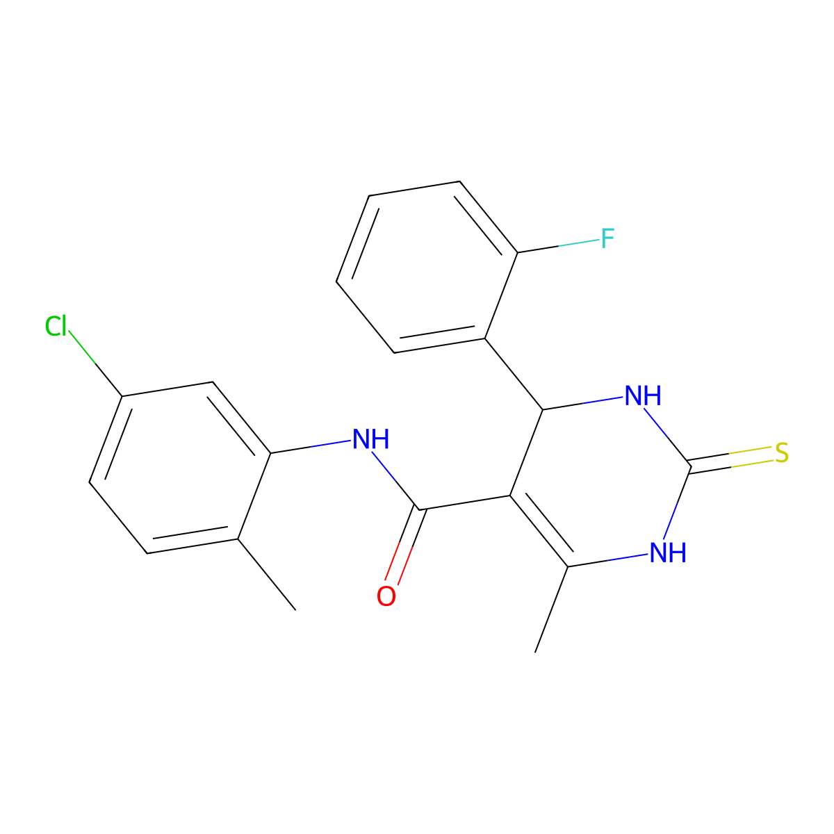 N-(5-chloro-2-methylphenyl)-4-(2-fluorophenyl)-6-methyl-2-thioxo-1,2,3,4-tetrahydro-5-pyrimidinecarboxamide molecular structure, CAS 332860-06-7