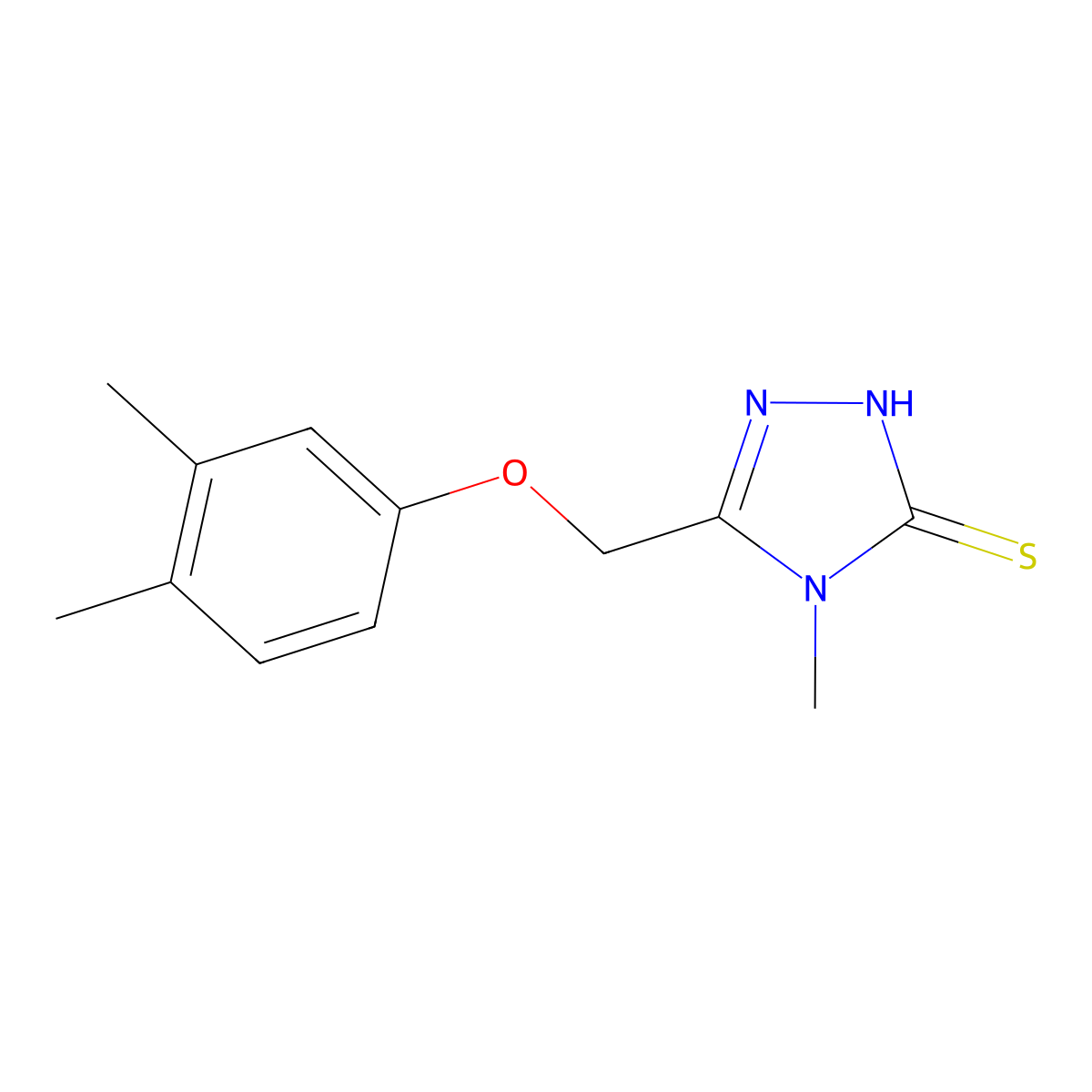 5-[(3,4-dimethylphenoxy)methyl]-4-methyl-4H-1,2,4-triazole-3-thiol molecular structure, CAS 332860-97-6