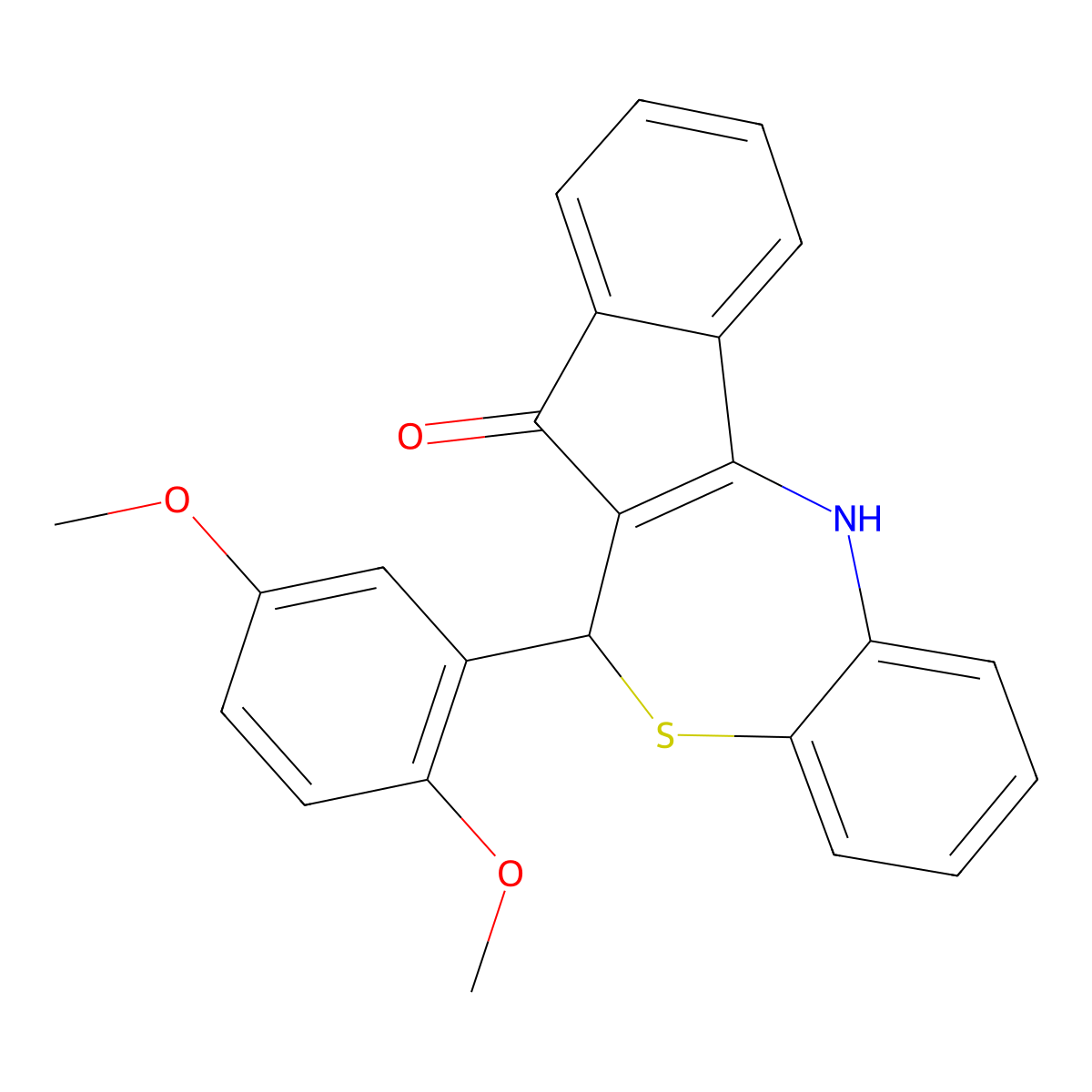 11-(2,5-Dimethoxyphenyl)-5,11-dihydroindeno[2,1-c][1,5]benzothiazepin-12-one molecular structure, CAS 332860-98-7