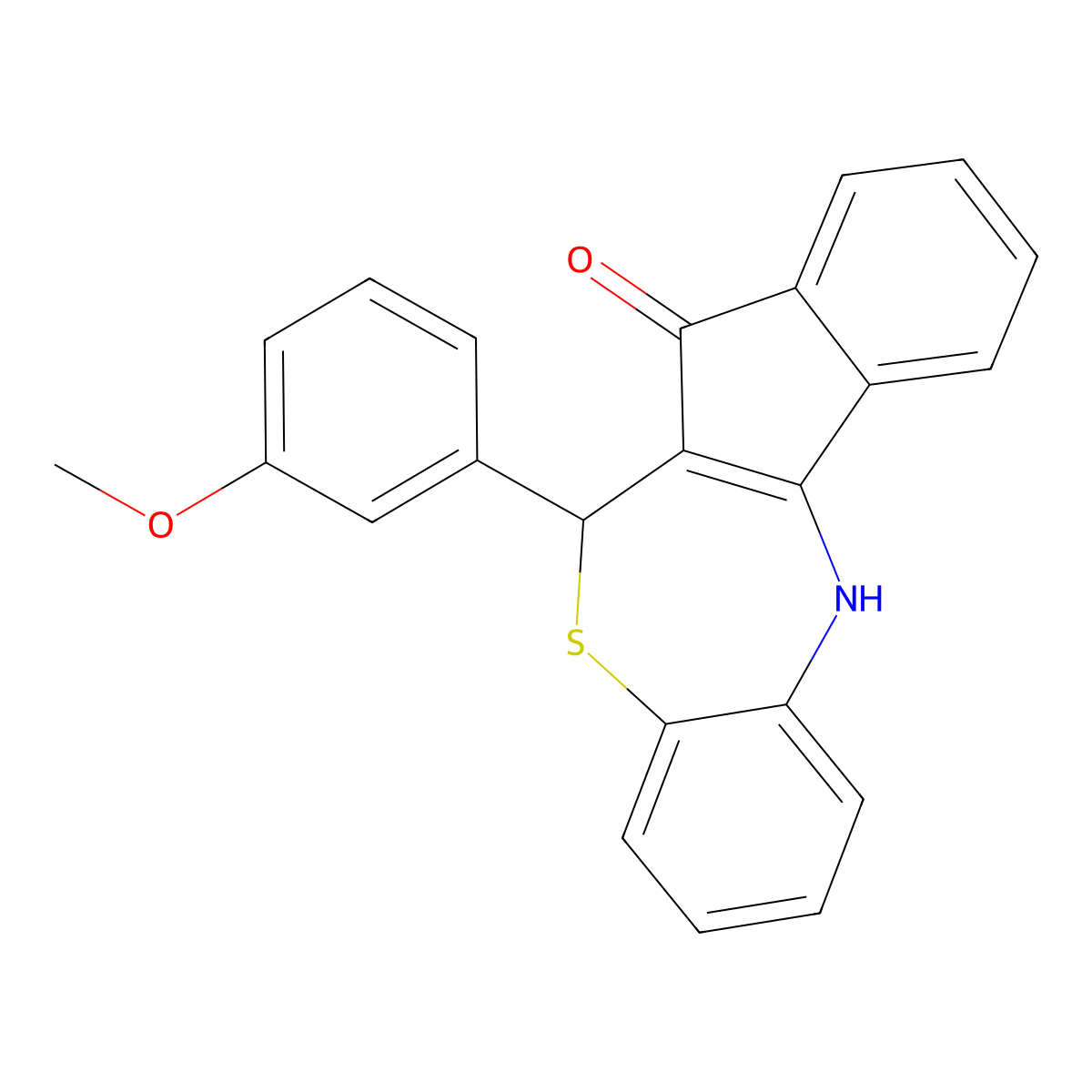 11-(3-Methoxyphenyl)-5,11-dihydroindeno[2,1-c][1,5]benzothiazepin-12-one molecular structure, CAS 332860-99-8