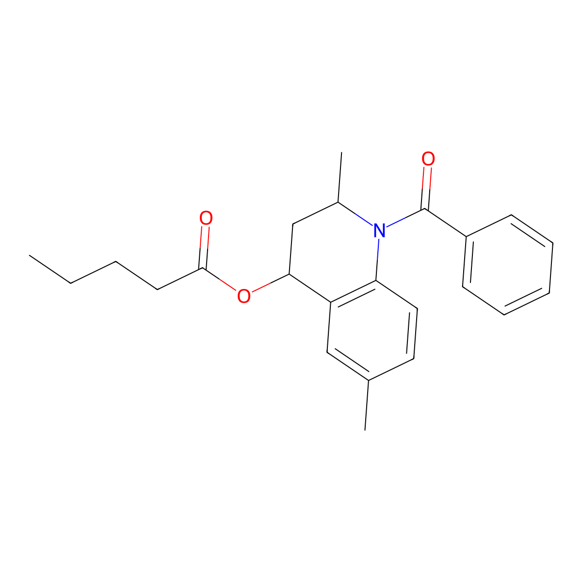 (1-benzoyl-2,6-dimethyl-3,4-dihydro-2H-quinolin-4-yl) pentanoate molecular structure, CAS 332861-44-6