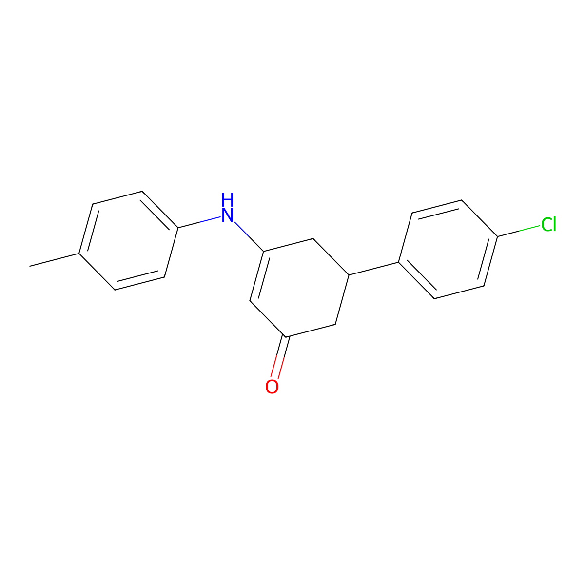 5-(4-Chloro-phenyl)-3-p-tolylamino-cyclohex-2-enone molecular structure, CAS 332861-70-8