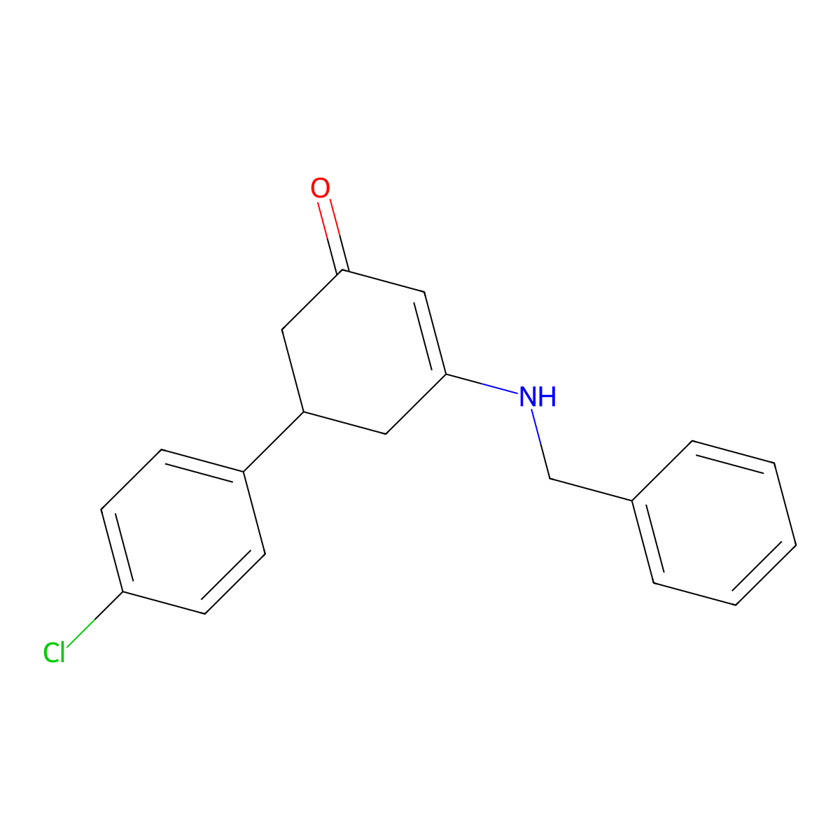 3-(Benzylamino)-5-(4-chlorophenyl)cyclohex-2-en-1-one molecular structure, CAS 332861-71-9