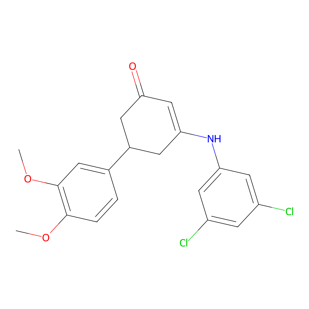3-(3,5-Dichloroanilino)-5-(3,4-dimethoxyphenyl)-2-cyclohexen-1-one molecular structure, CAS 332861-75-3