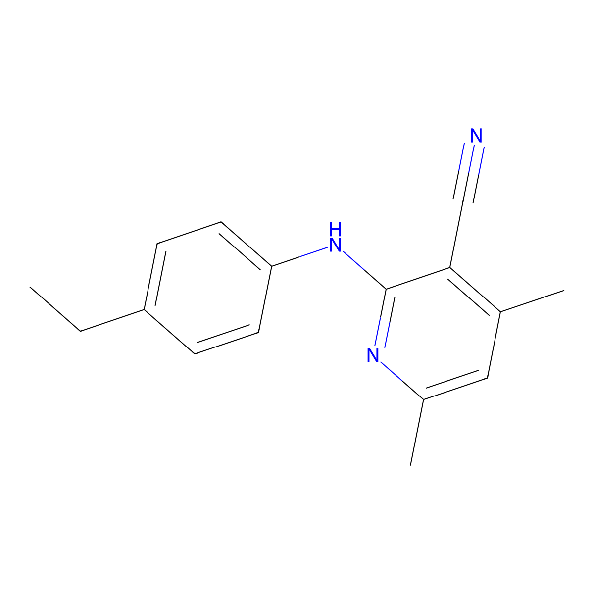 2-[(4-Ethylphenyl)amino]-4,6-dimethylpyridine-3-carbonitrile molecular structure, CAS 332862-42-7