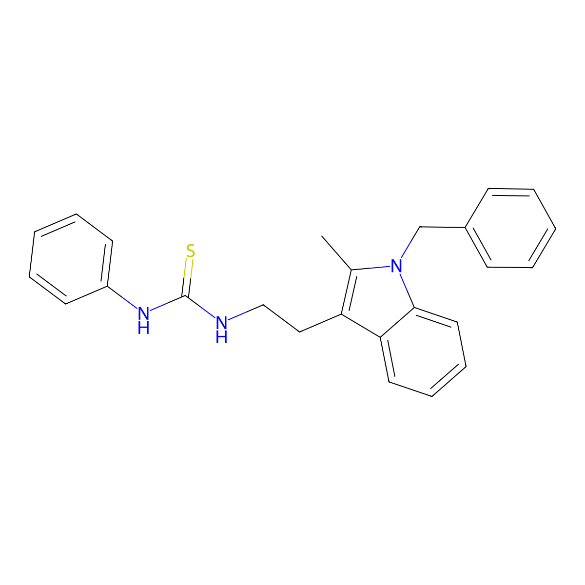 1-[2-(1-Benzyl-2-methyl-1H-indol-3-yl)-ethyl]-3-phenyl-thiourea molecular structure, CAS 332867-80-8