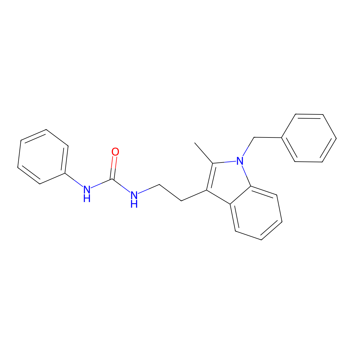 1-[2-(1-Benzyl-2-methylindol-3-yl)ethyl]-3-phenylurea molecular structure, CAS 332867-81-9