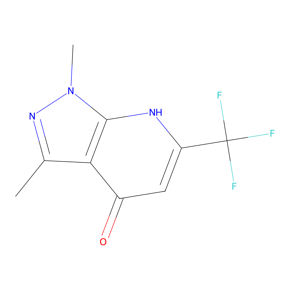 1,3-Dimethyl-6-(trifluoromethyl)-1H-pyrazolo[3,4-b]pyridin-4-ol molecular structure, CAS 332867-83-1