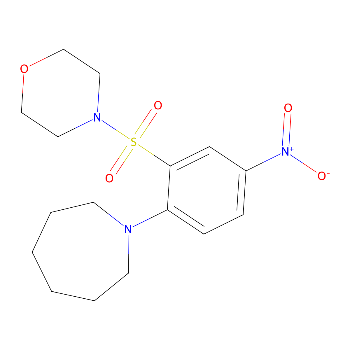 1-[2-(Morpholin-4-ylsulfonyl)-4-nitrophenyl]azepane molecular structure, CAS 332867-92-2