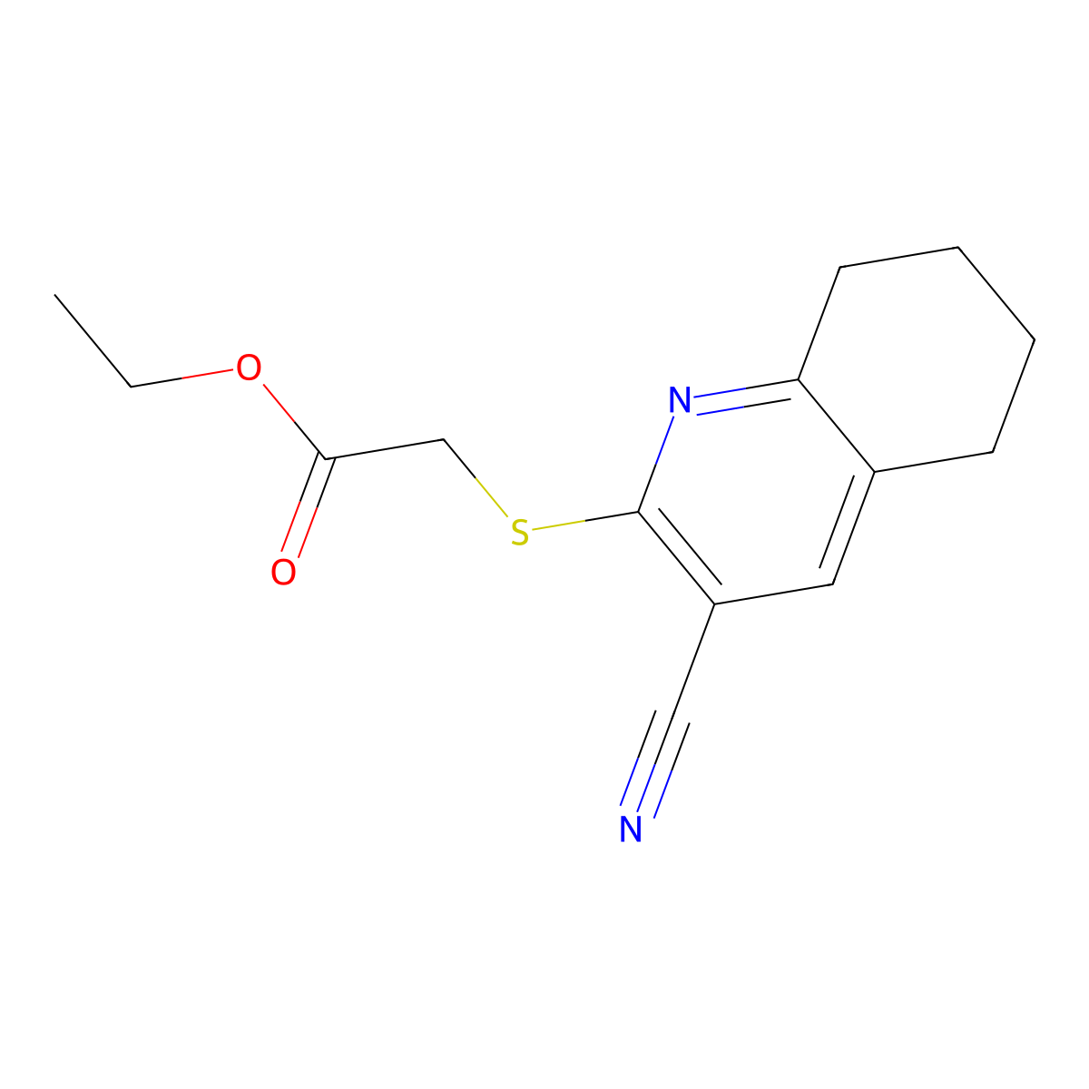 Ethyl 2-[(3-cyano-5,6,7,8-tetrahydroquinolin-2-yl)sulfanyl]acetate molecular structure, CAS 332869-20-2
