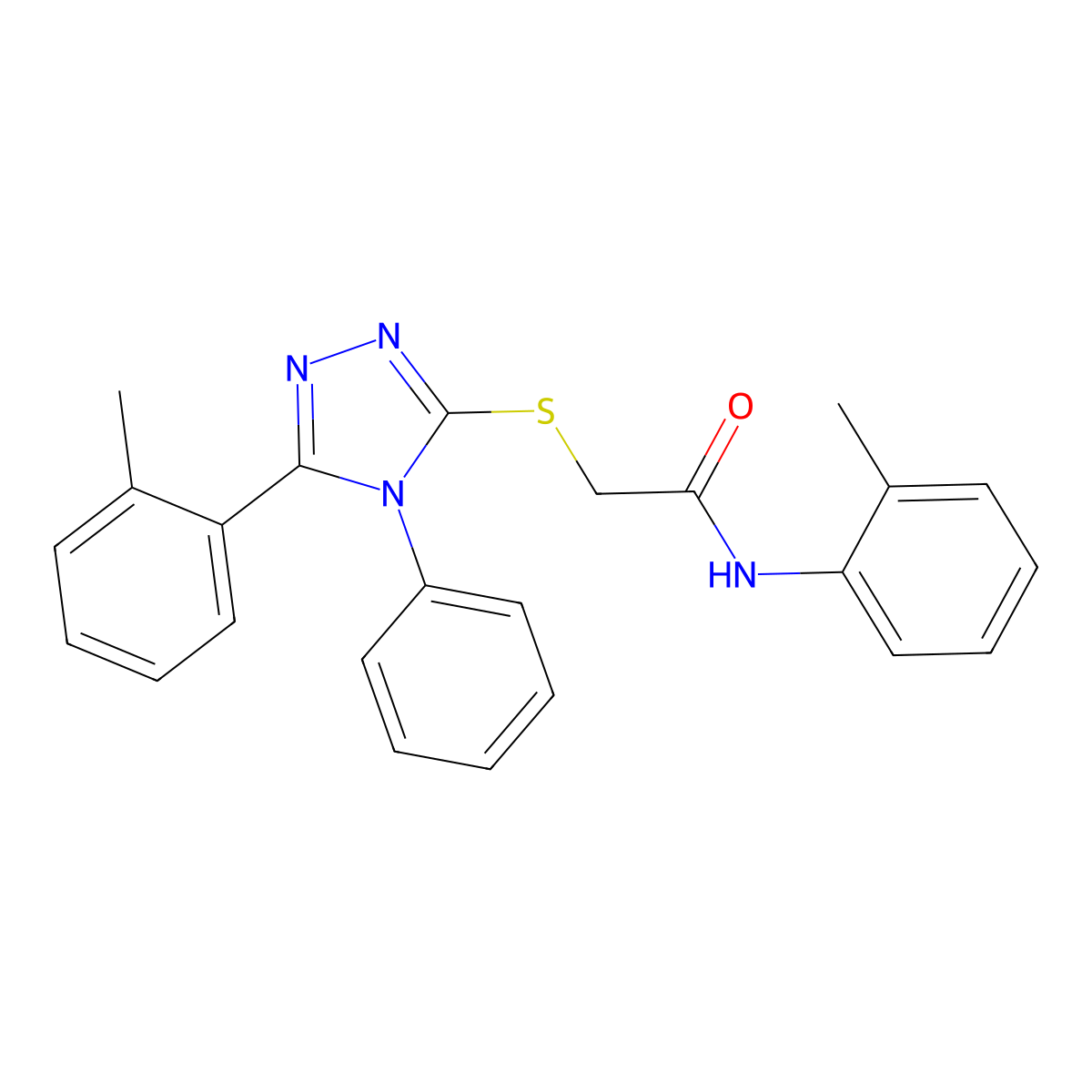 N-(2-methylphenyl)-2-{[5-(2-methylphenyl)-4-phenyl-4H-1,2,4-triazol-3-yl]sulfanyl}acetamide molecular structure, CAS 332872-14-7