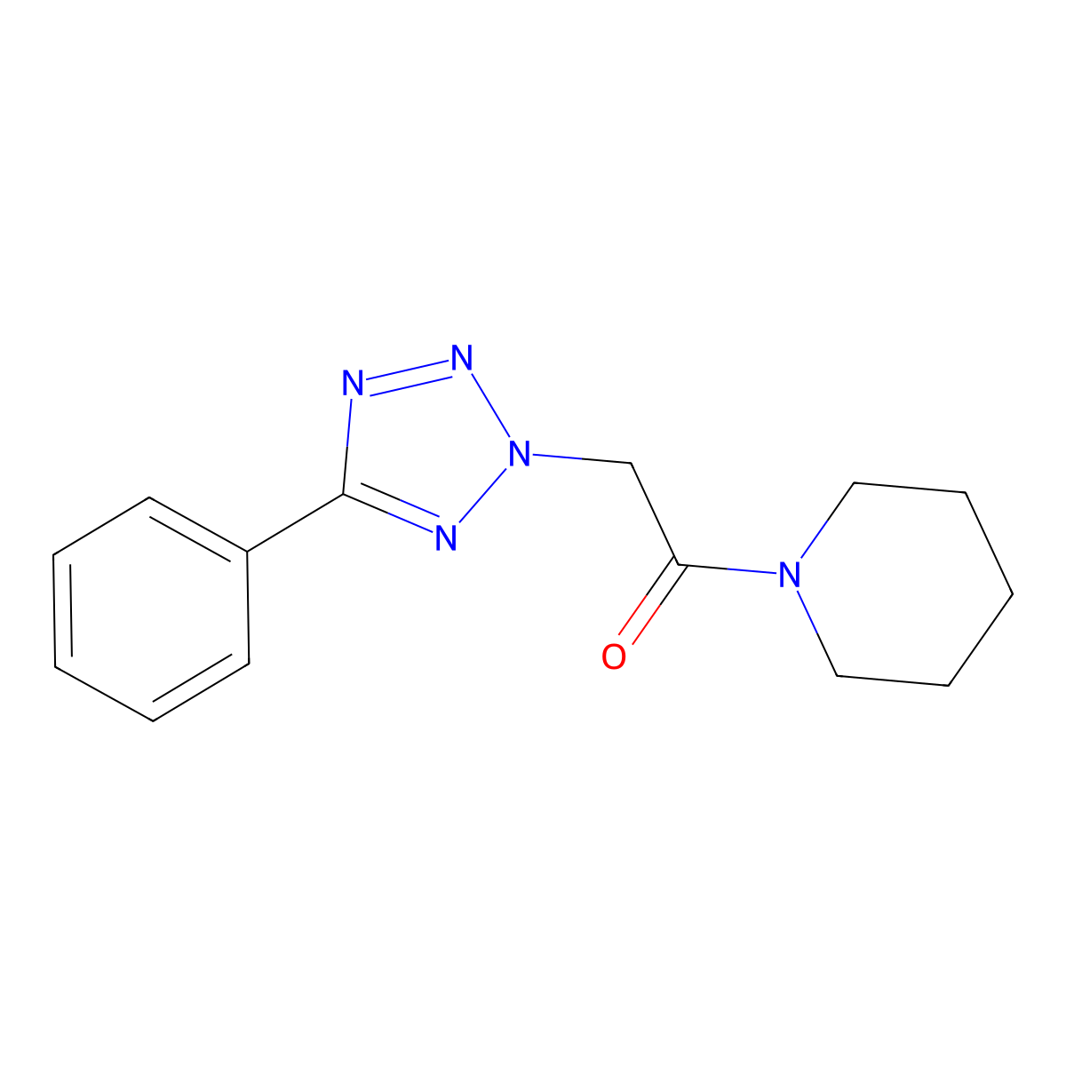 2-(5-Phenyltetrazol-2-yl)-1-piperidin-1-ylethanone molecular structure, CAS 332873-85-5