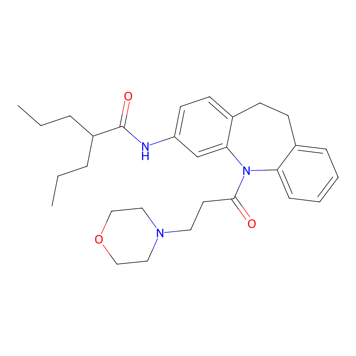 N-[11-(3-morpholin-4-ylpropanoyl)-5,6-dihydrobenzo[b][1]benzazepin-2-yl]-2-propylpentanamide molecular structure, CAS 332873-92-4