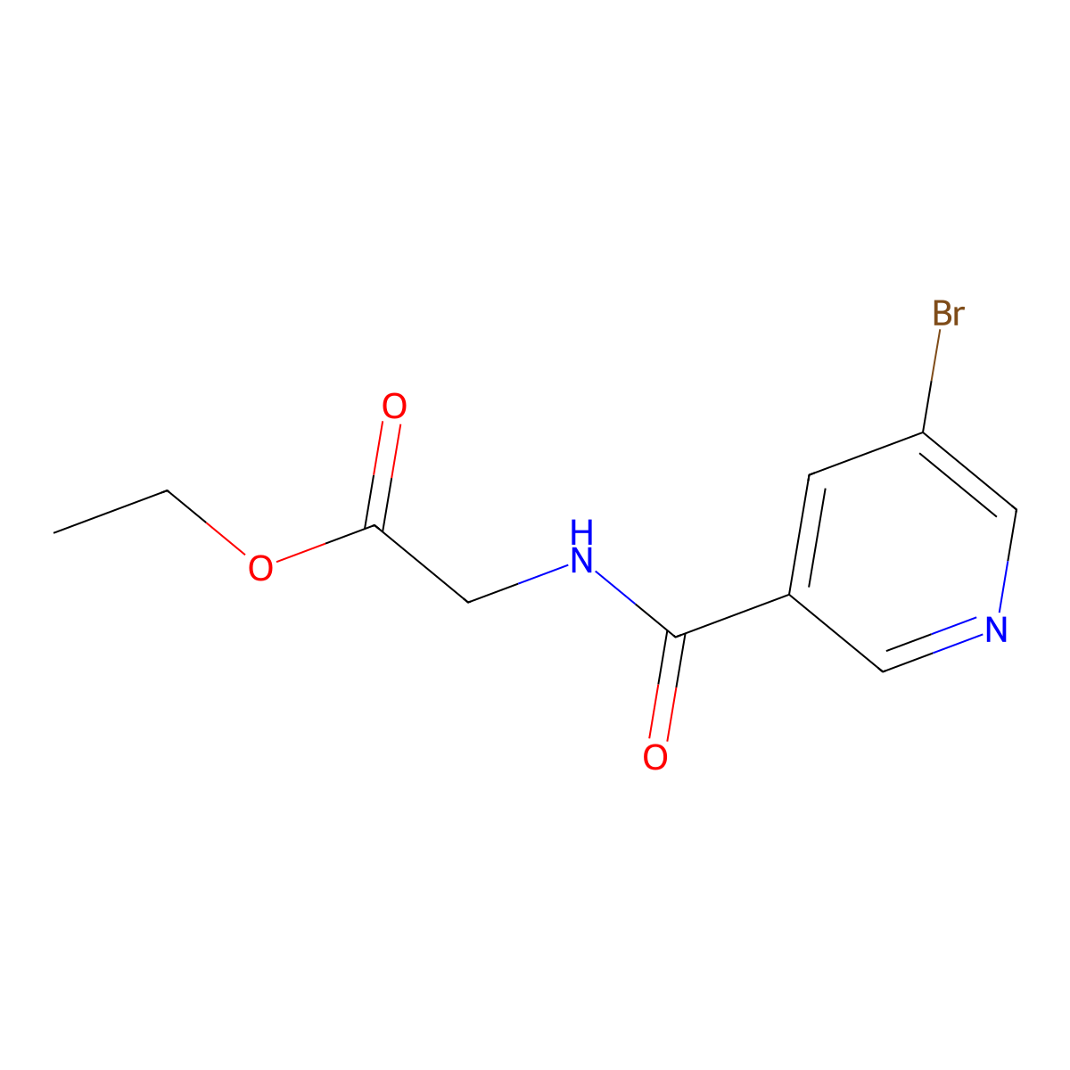 Ethyl 2-(5-bromonicotinamido)acetate molecular structure, CAS 332874-00-7