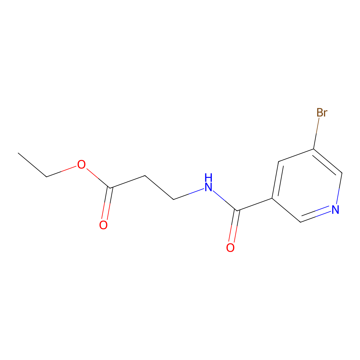 ethyl N-[(5-bromopyridin-3-yl)carbonyl]-beta-alaninate molecular structure, CAS 332874-05-2