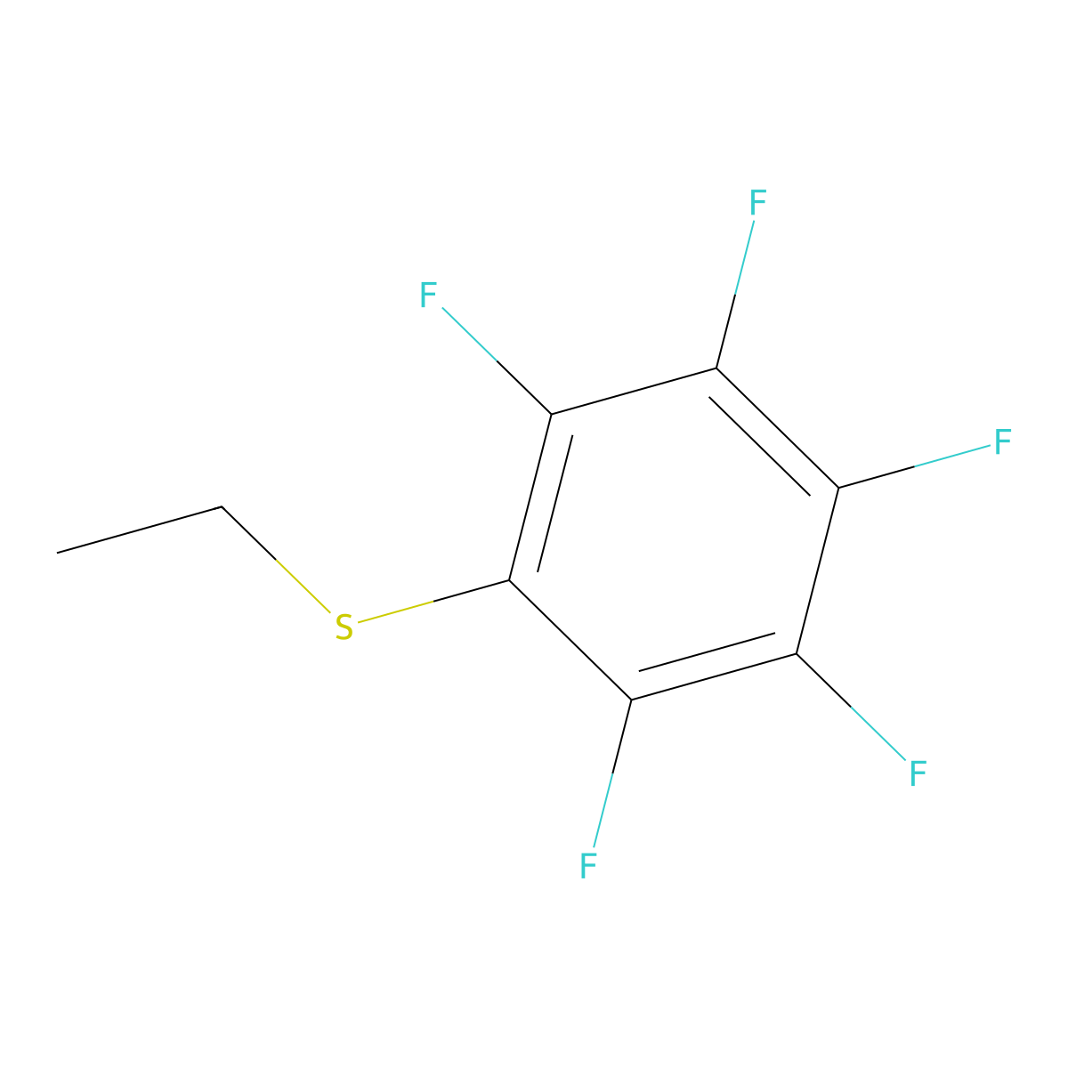 Ethylthiopentafluorobenzene molecular structure, CAS 33288-21-0