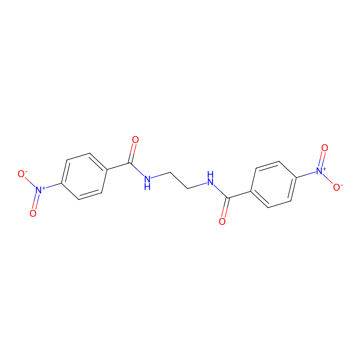 N,N'-bis(p-nitrobenzoyl)ethylenediamine molecular structure, CAS 33288-81-2