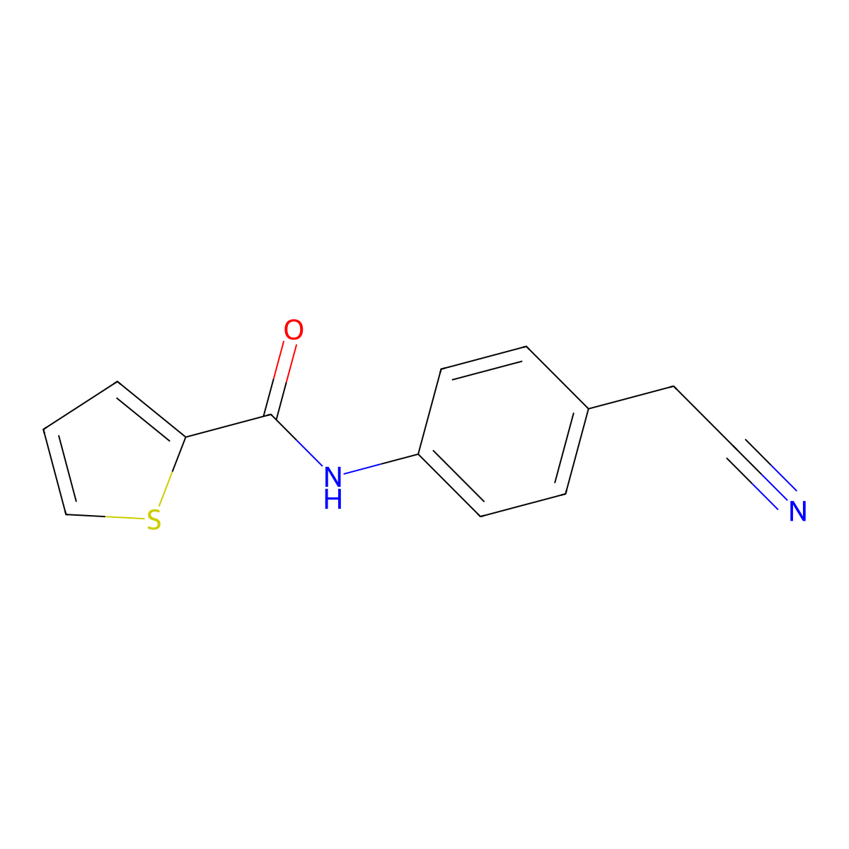 N-[4-(cyanomethyl)phenyl]thiophene-2-carboxamide molecular structure, CAS 332881-01-3