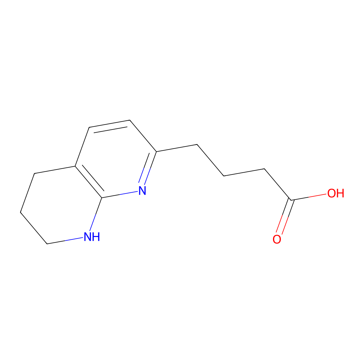 4-(5,6,7,8-Tetrahydro-1,8-naphthyridin-2-yl)butanoic acid molecular structure, CAS 332884-21-6