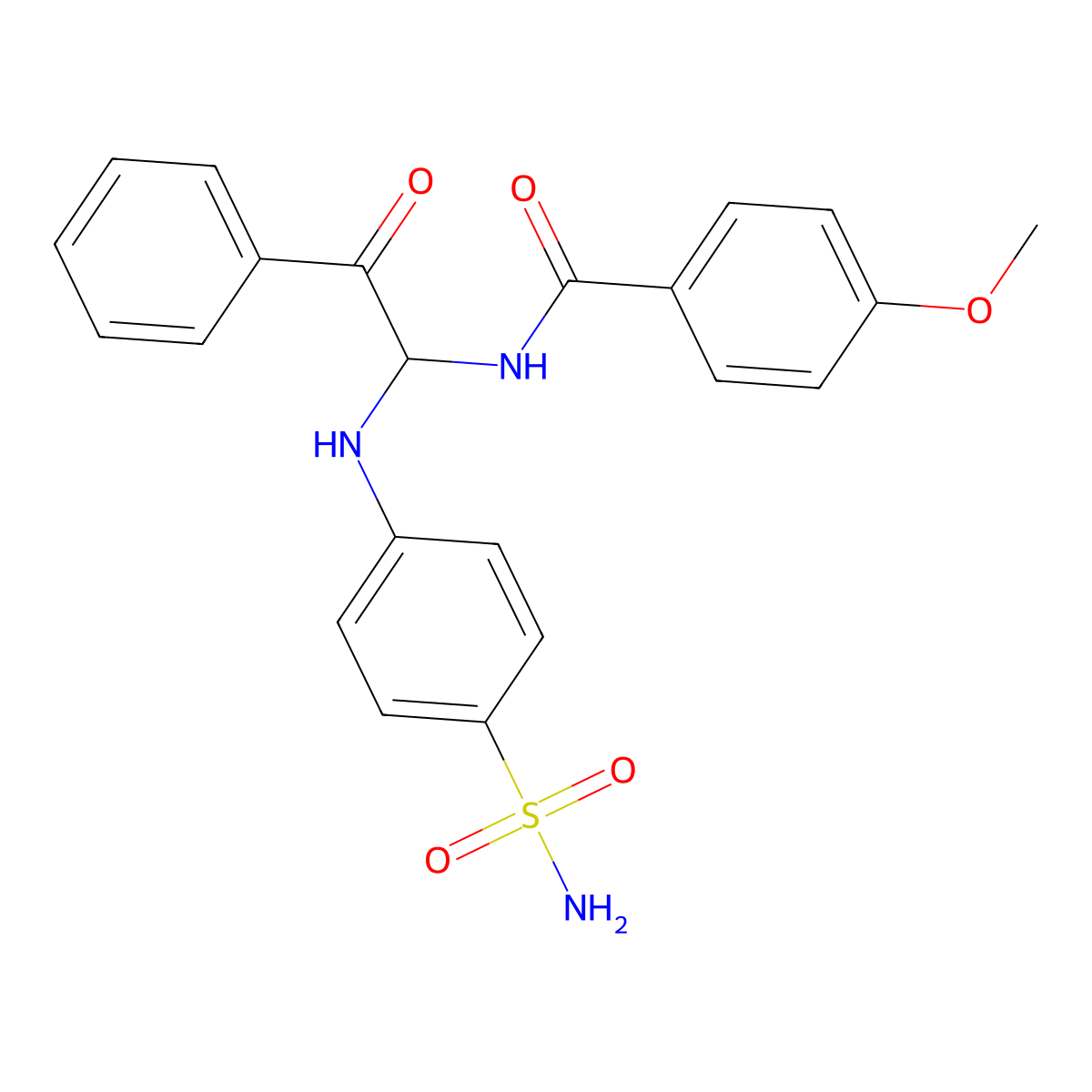 4-methoxy-N-{2-oxo-2-phenyl-1-[(4-sulfamoylphenyl)amino]ethyl}benzamide molecular structure, CAS 332885-72-0