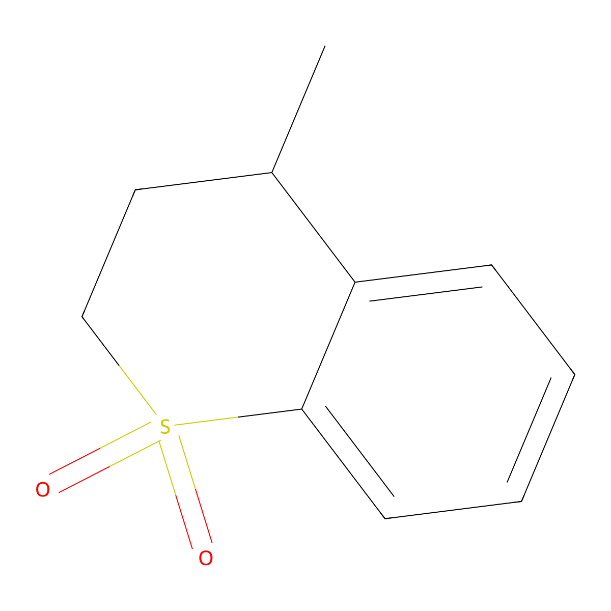 2H-1-Benzothiopyran, 3,4-dihydro-4-methyl-, 1,1-dioxide molecular structure, CAS 332885-73-1
