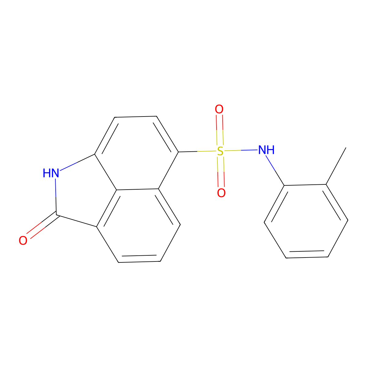 N-(2-methylphenyl)-2-oxo-1,2-dihydrobenzo[cd]indole-6-sulfonamide molecular structure, CAS 332885-80-0