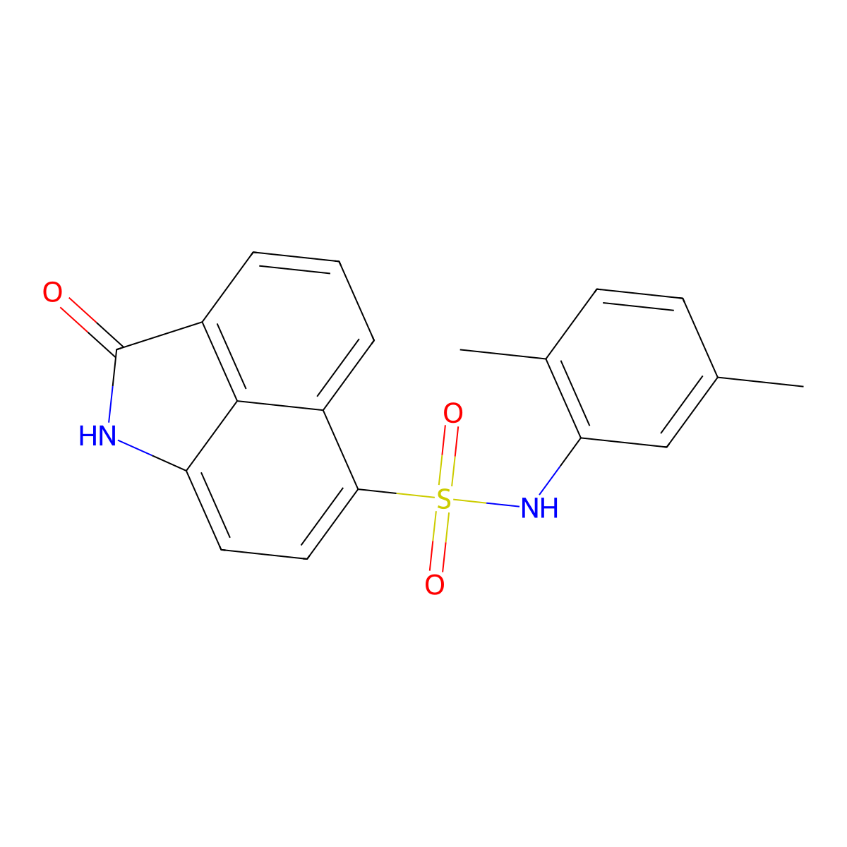 N-(2,5-dimethylphenyl)-2-oxo-1,2-dihydrobenzo[cd]indole-6-sulfonamide molecular structure, CAS 332885-82-2