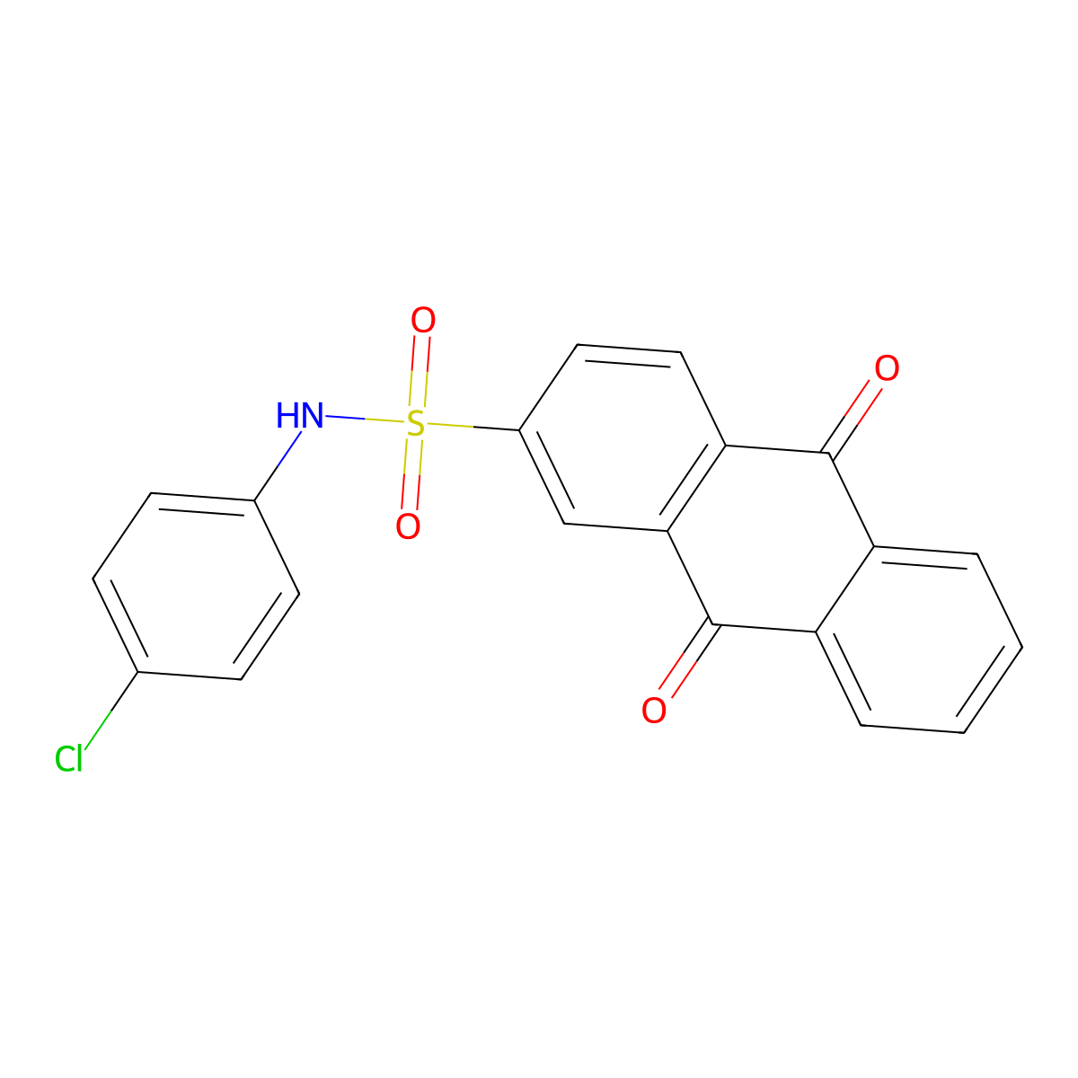 N-(4-chlorophenyl)-9,10-dioxo-9,10-dihydroanthracene-2-sulfonamide molecular structure, CAS 332885-99-1