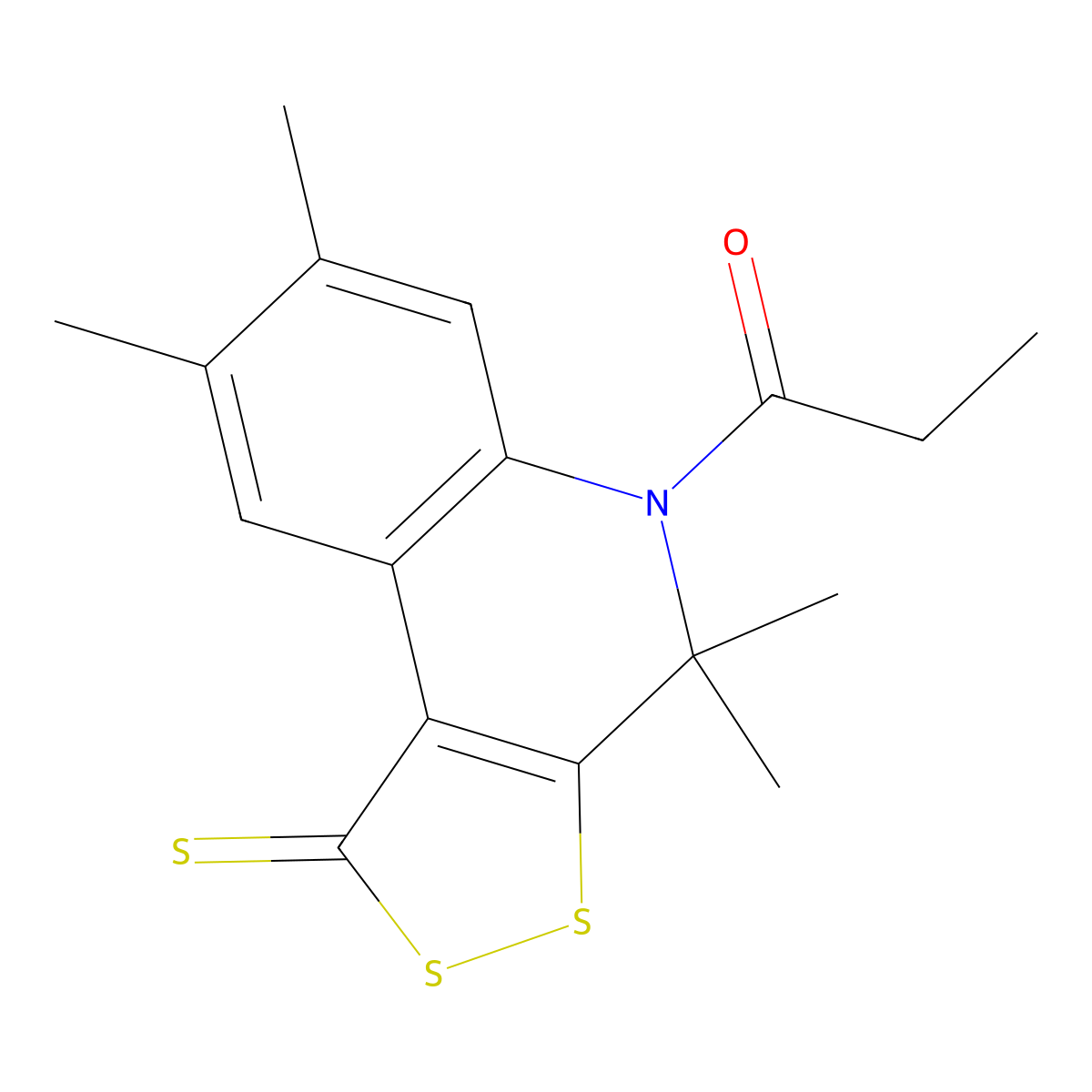 4,4,7,8-tetramethyl-5-propionyl-4,5-dihydro-1H-[1,2]dithiolo[3,4-c]quinoline-1-thione molecular structure, CAS 332886-10-9