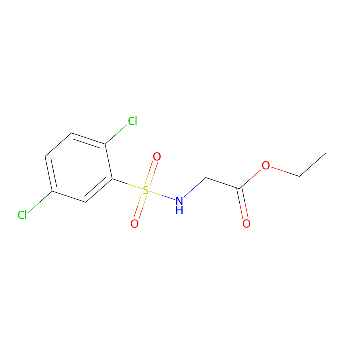 ethyl N-[(2,5-dichlorophenyl)sulfonyl]glycinate molecular structure, CAS 332886-15-4
