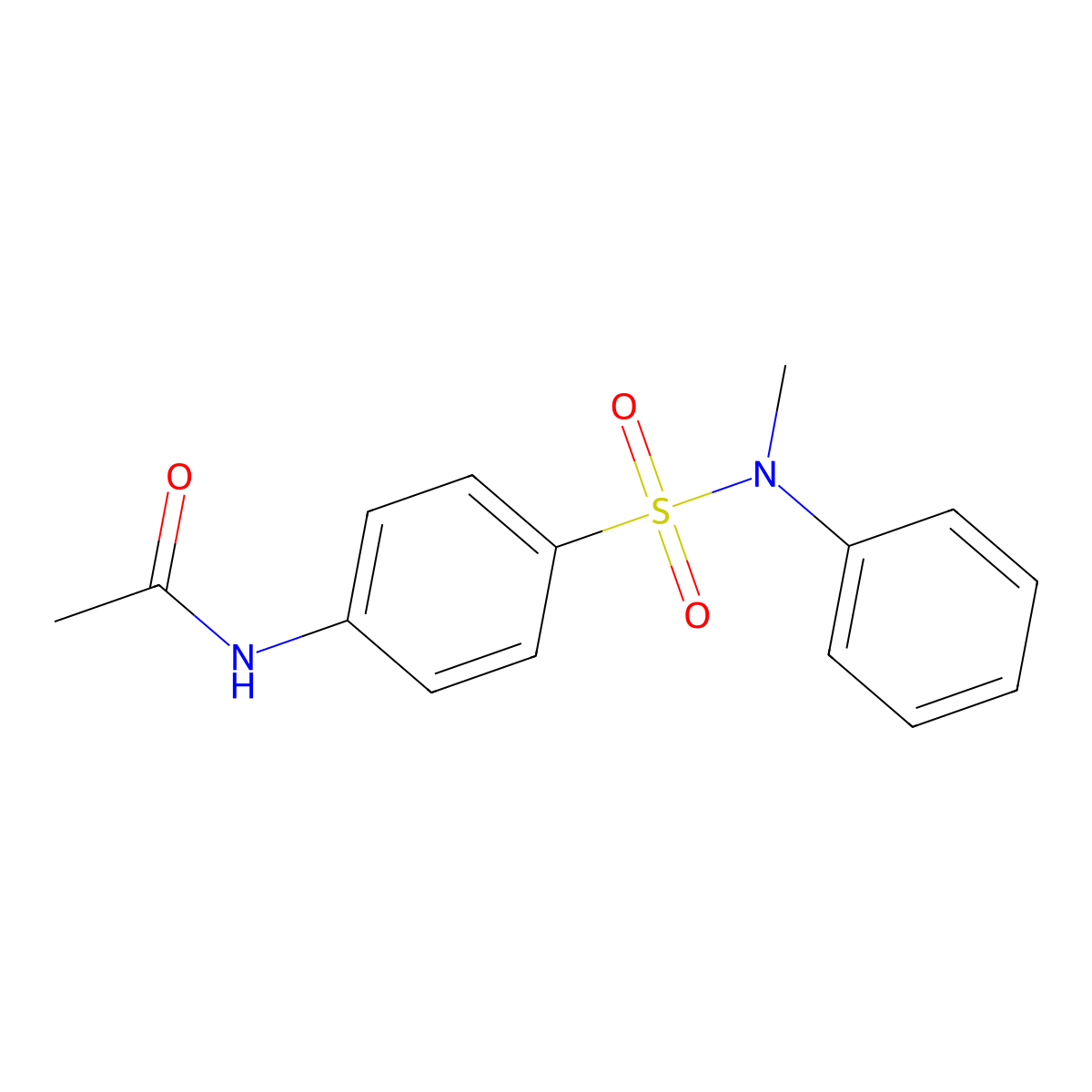 N-[4-[methyl(phenyl)sulfamoyl]phenyl]acetamide molecular structure, CAS 332886-16-5