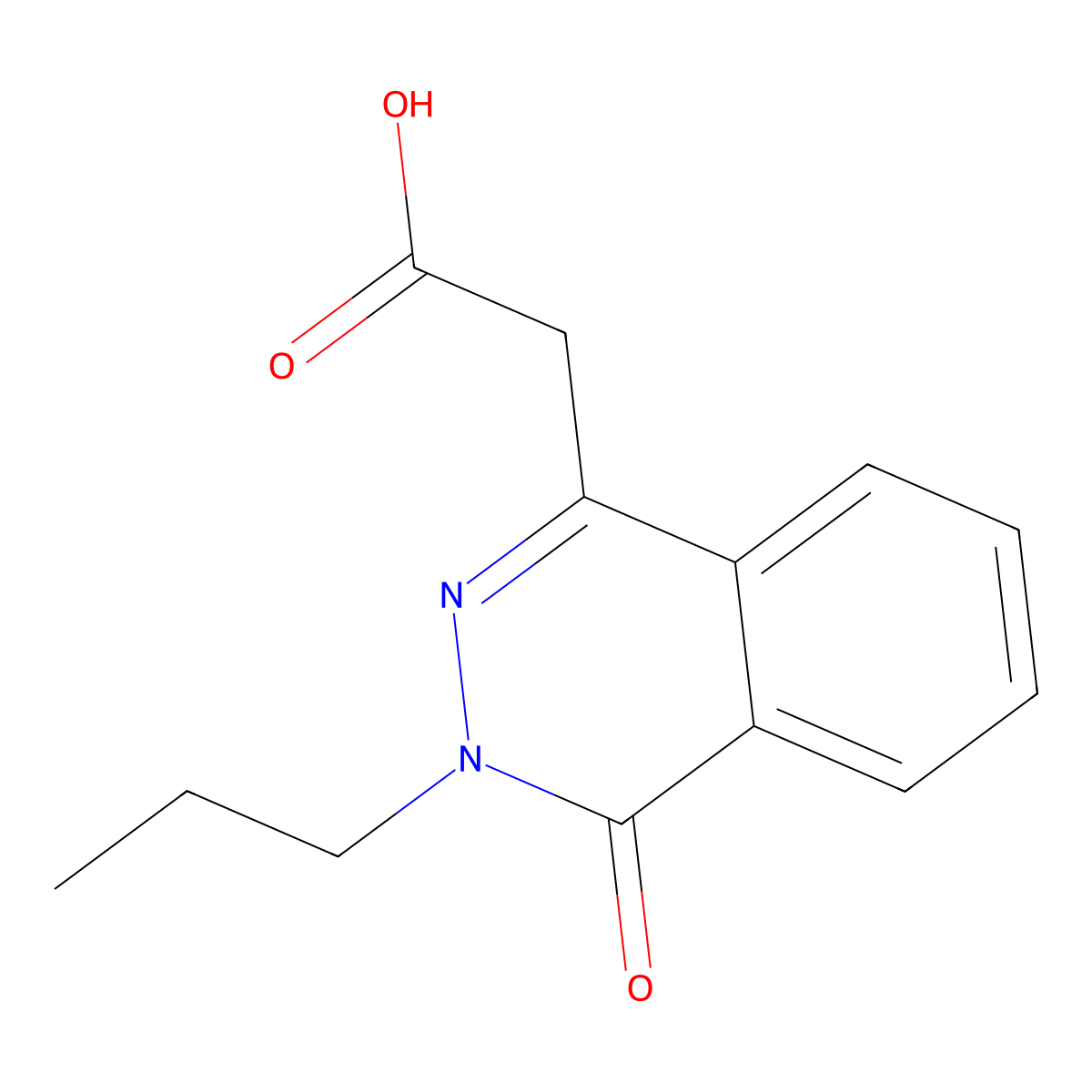 (4-Oxo-3-propyl-3,4-dihydro-phthalazin-1-yl)-acetic acid molecular structure, CAS 332886-36-9