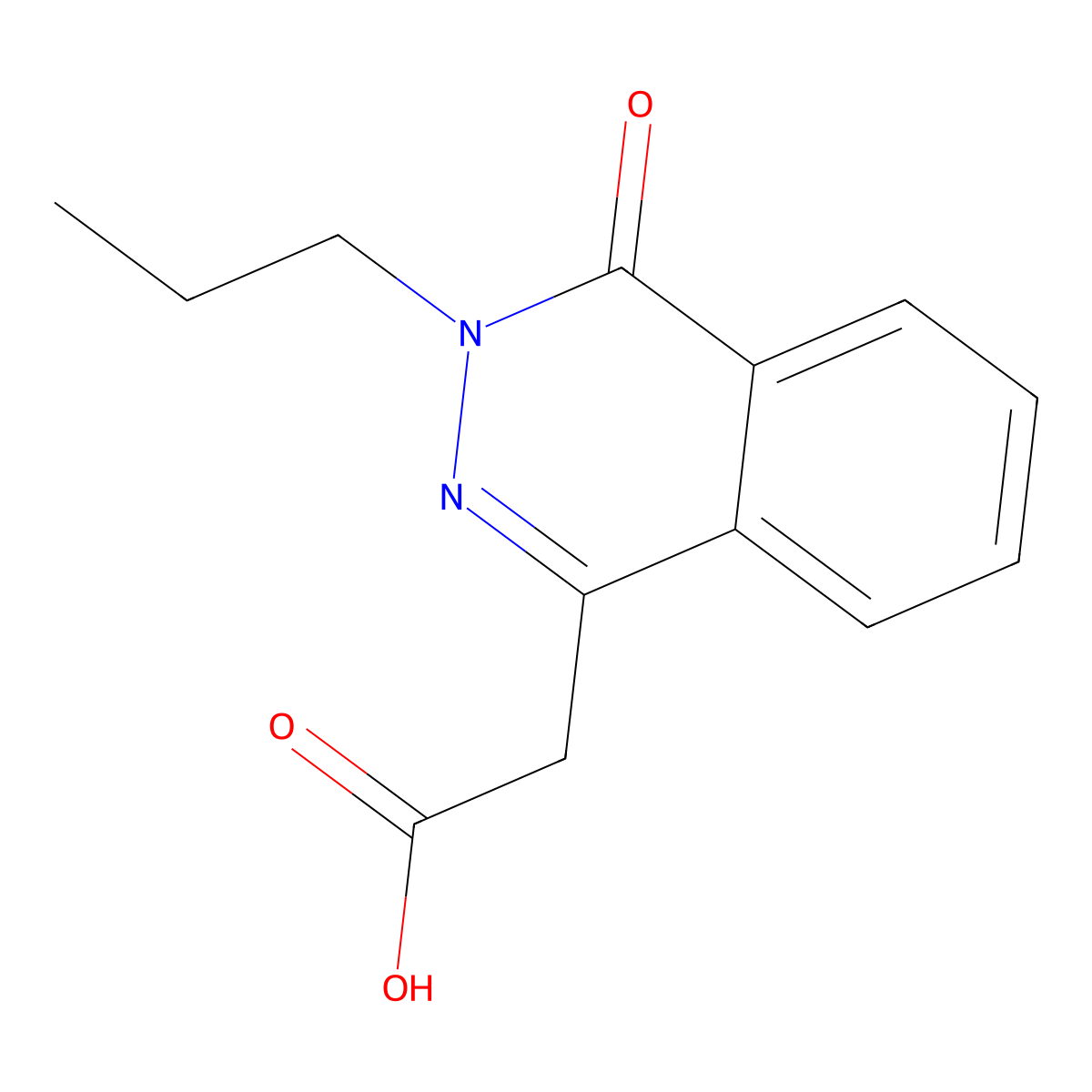 (4-Oxo-3-propyl-3,4-dihydro-phthalazin-1-yl)-acetic acid molecular structure, CAS 332886-36-9