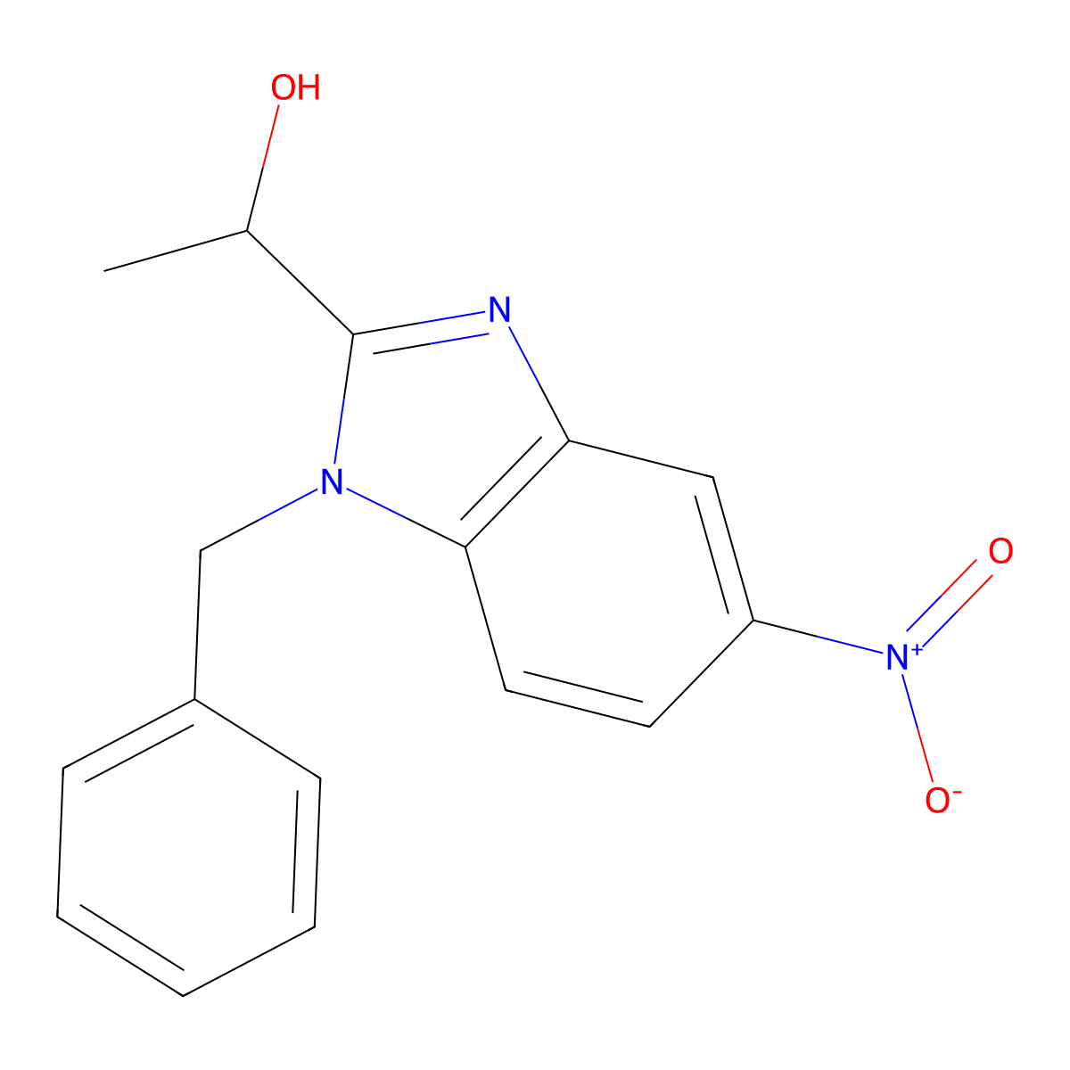 1-(1-Benzyl-5-nitrobenzimidazol-2-yl)ethanol molecular structure, CAS 332886-45-0