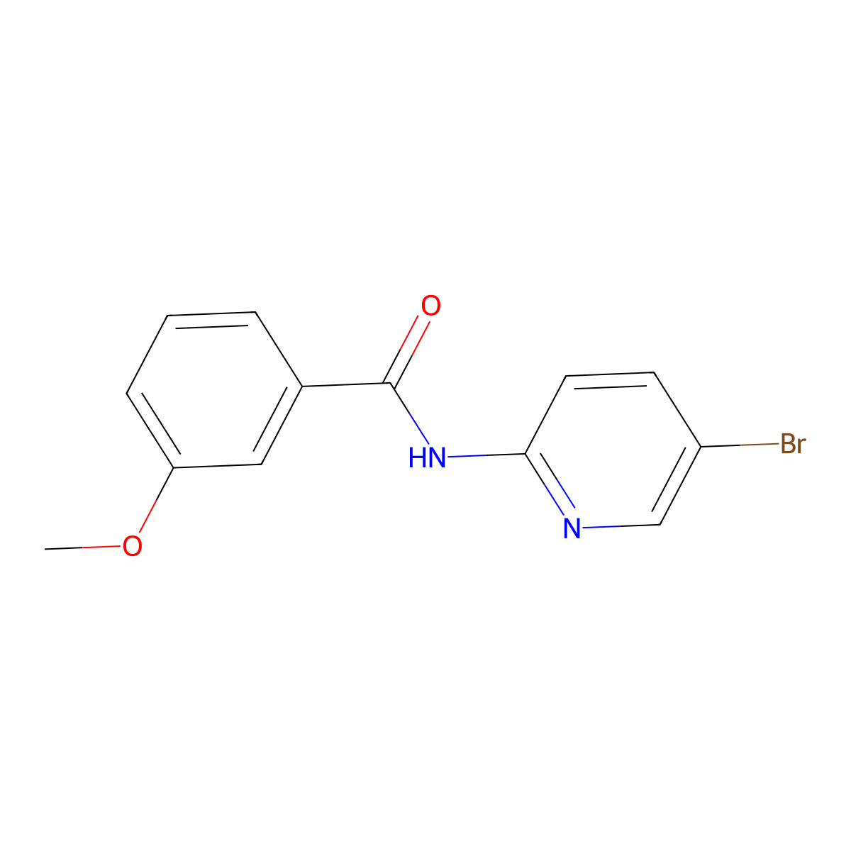 N-(5-bromopyridin-2-yl)-3-methoxybenzamide molecular structure, CAS 332886-52-9