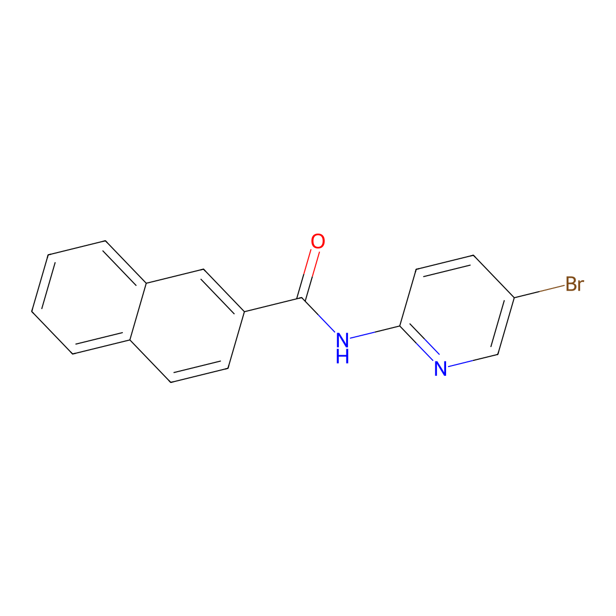 N-(5-bromopyridin-2-yl)naphthalene-2-carboxamide molecular structure, CAS 332886-55-2