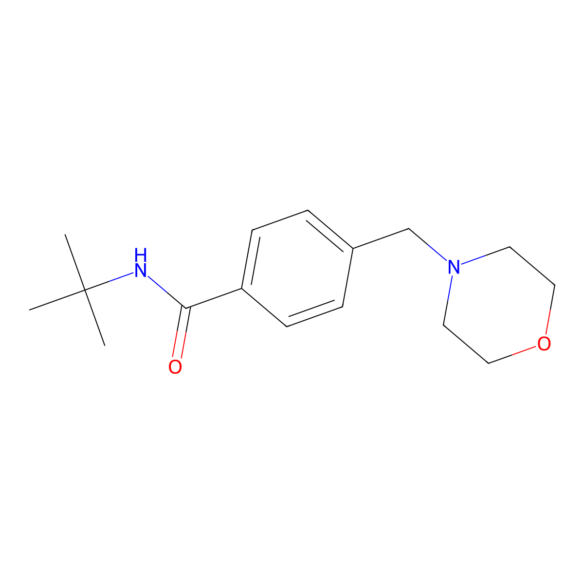 N-tert-butyl-4-(morpholin-4-ylmethyl)benzamide molecular structure, CAS 332897-12-8