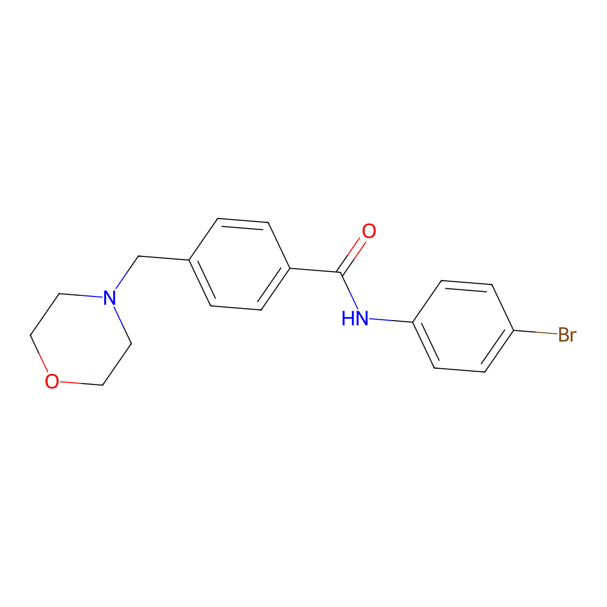 N-(4-bromophenyl)-4-(morpholin-4-ylmethyl)benzamide molecular structure, CAS 332897-15-1