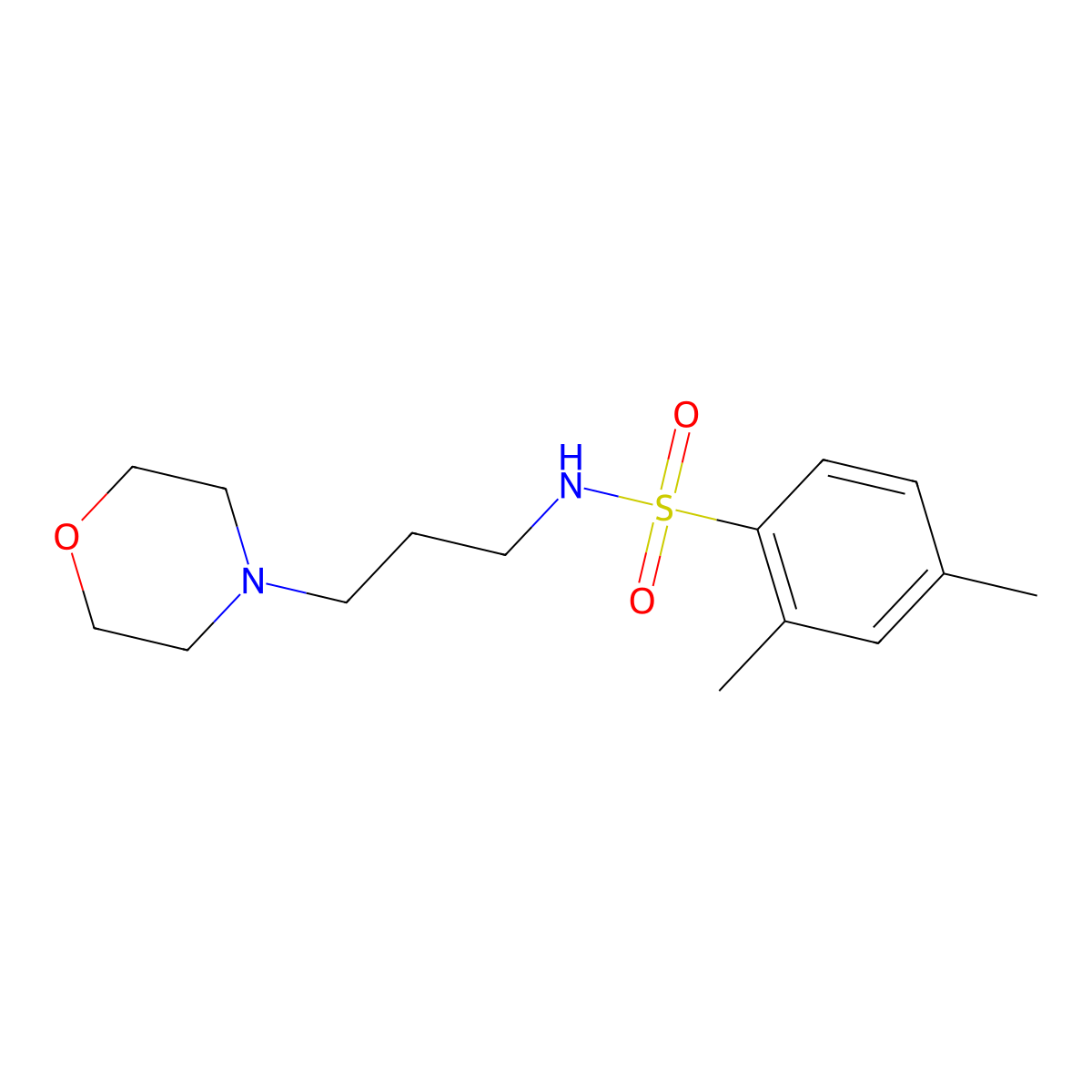 2,4-dimethyl-N-(3-morpholin-4-ylpropyl)benzenesulfonamide molecular structure, CAS 332897-18-4