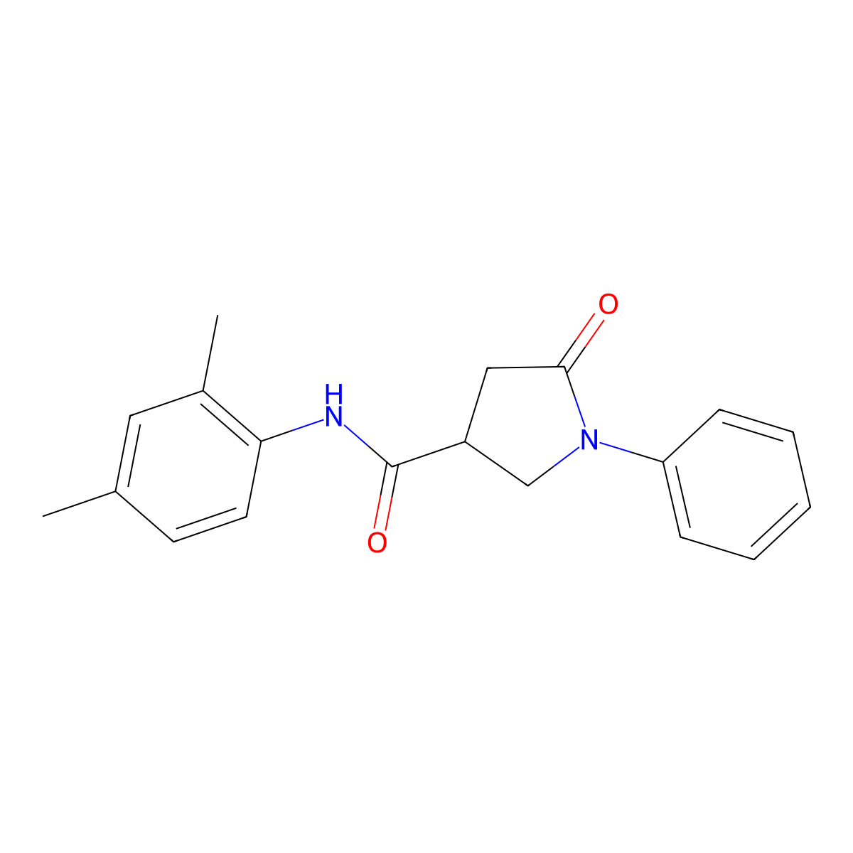 N-(2,4-dimethylphenyl)-5-oxo-1-phenylpyrrolidine-3-carboxamide molecular structure, CAS 332897-22-0