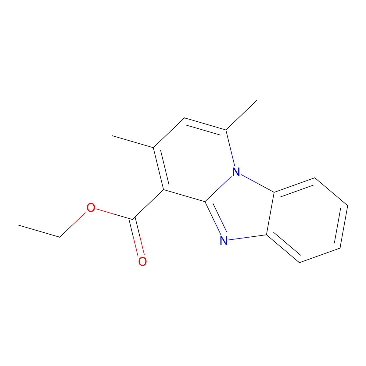 Ethyl 1,3-dimethylpyrido[1,2-a]benzimidazole-4-carboxylate molecular structure, CAS 332897-64-0