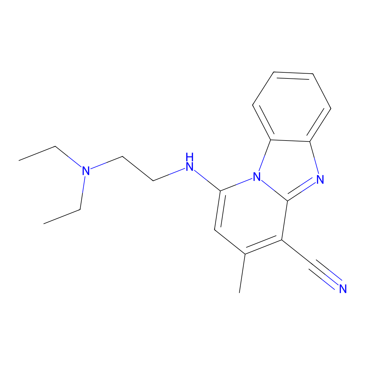 1-{[2-(Diethylamino)ethyl]amino}-3-methylpyrido[1,2-a]benzimidazole-4-carbonitrile molecular structure, CAS 332897-69-5
