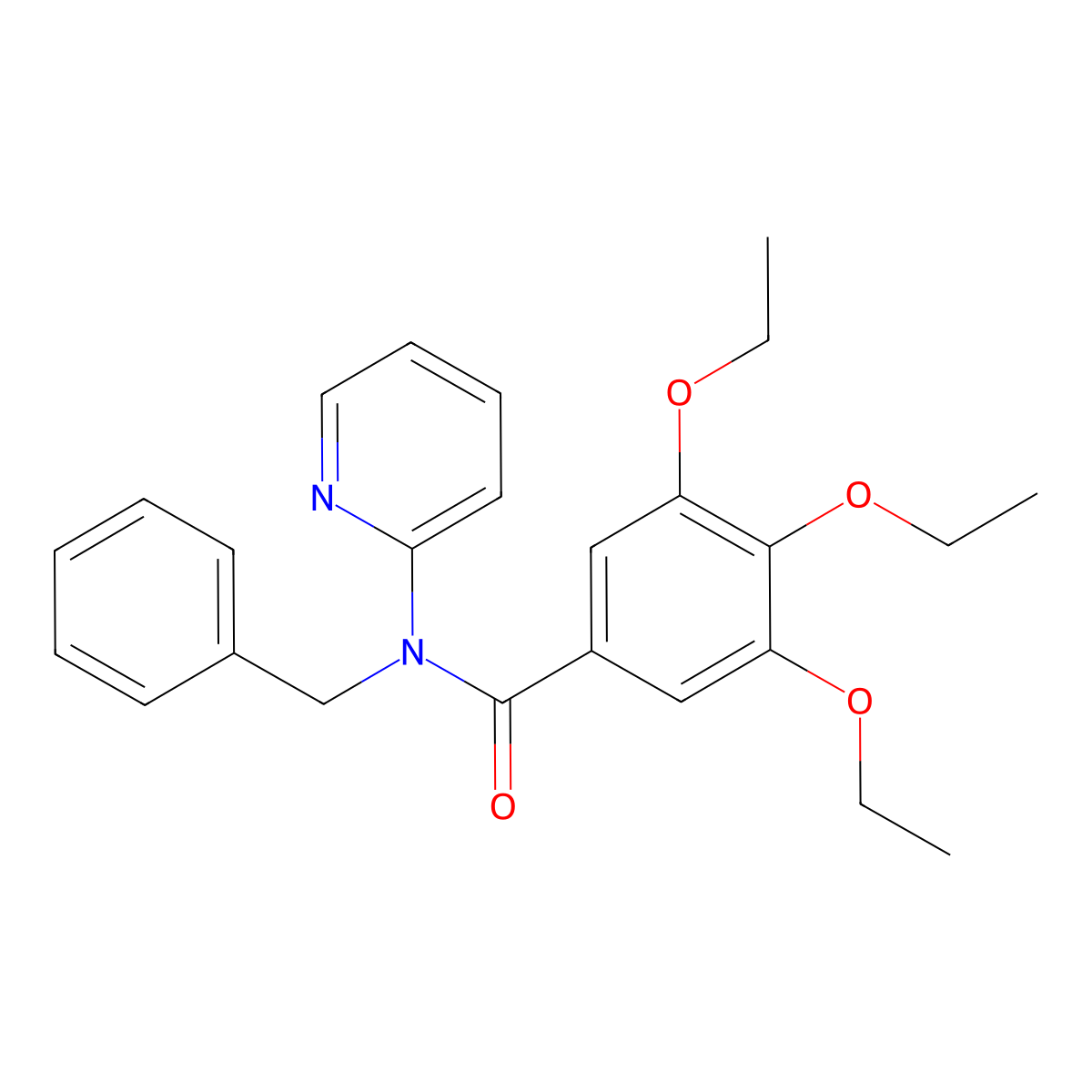 N-benzyl-3,4,5-triethoxy-N-pyridin-2-ylbenzamide molecular structure, CAS 332898-03-0