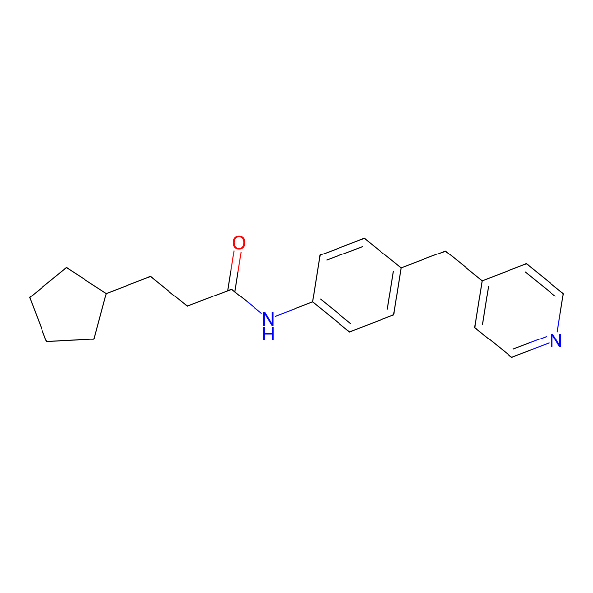 N-(4-(4-Pyridinylmethyl)phenyl)cyclopentanepropanamide molecular structure, CAS 332898-06-3