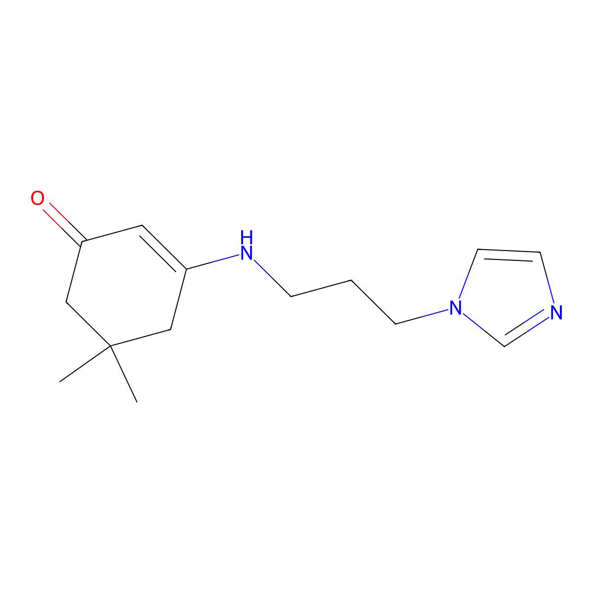3-(3-Imidazol-1-ylpropylamino)-5,5-dimethylcyclohex-2-en-1-one molecular structure, CAS 332898-13-2