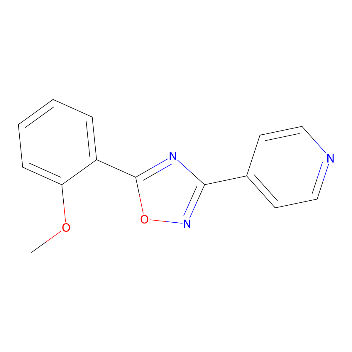 5-(2-Methoxyphenyl)-3-pyridin-4-yl-1,2,4-oxadiazole molecular structure, CAS 332898-18-7