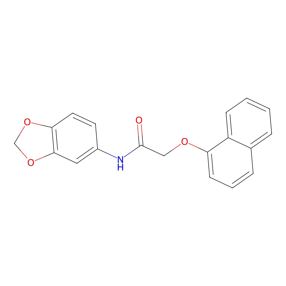 N-(1,3-benzodioxol-5-yl)-2-naphthalen-1-yloxyacetamide molecular structure, CAS 332898-20-1