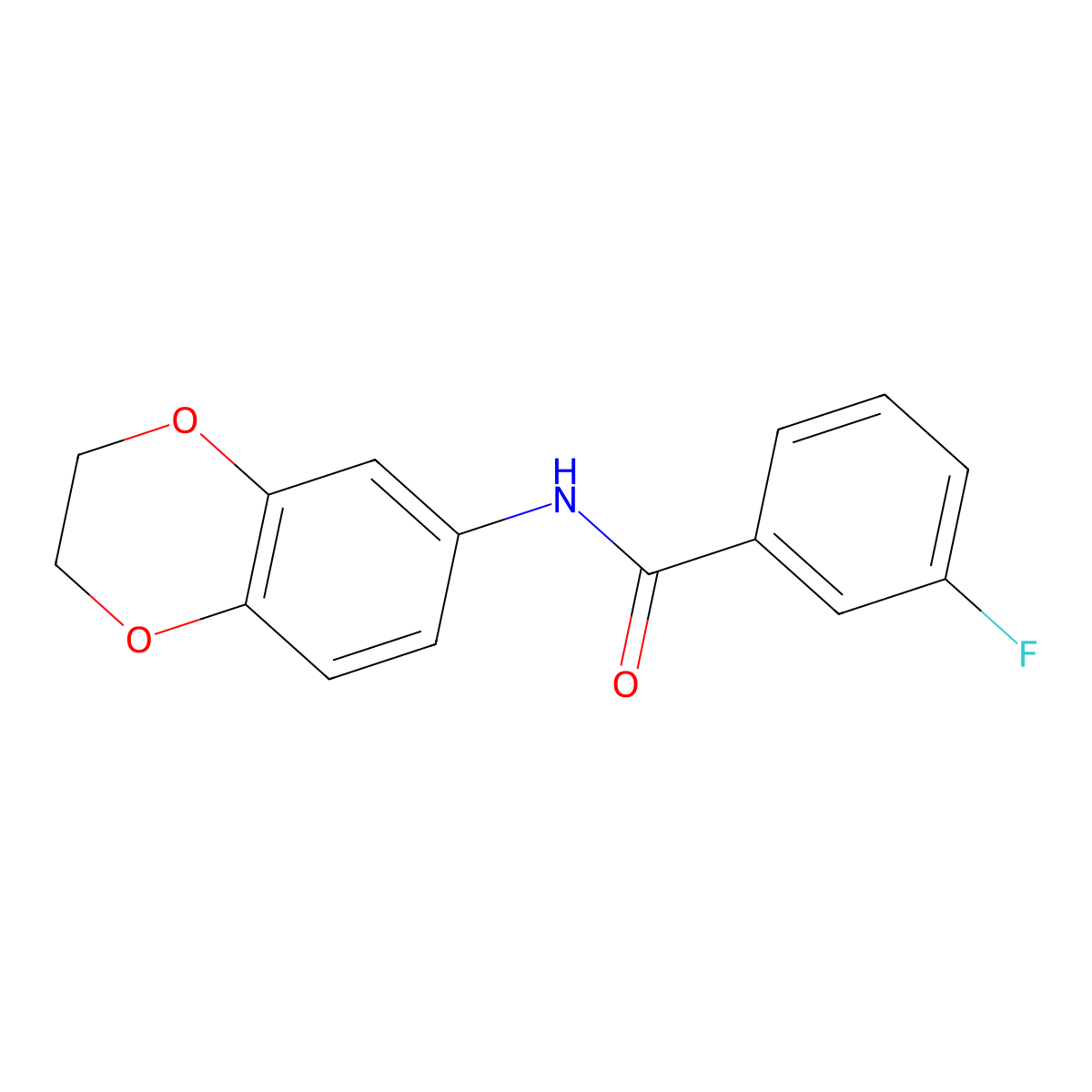 N-(2,3-dihydro-1,4-benzodioxin-6-yl)-3-fluorobenzamide molecular structure, CAS 332898-28-9