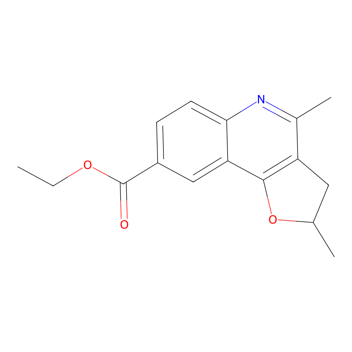 Ethyl 2,4-dimethyl-2,3-dihydrofuro[3,2-c]quinoline-8-carboxylate molecular structure, CAS 332898-45-0